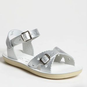Salt water sweetheart silver sandals